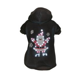 Pet Life LED Lighting Juggling Santa Hooded Sweater Pet Costume (size: X-Small - (FBP3BKXS))